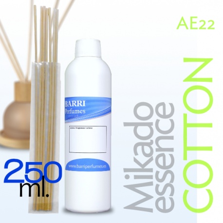 Recarga Essência Mikado 250 ml. + 7 Sticks - Aroma: AE22 COTTON (Roupa Limpa)
